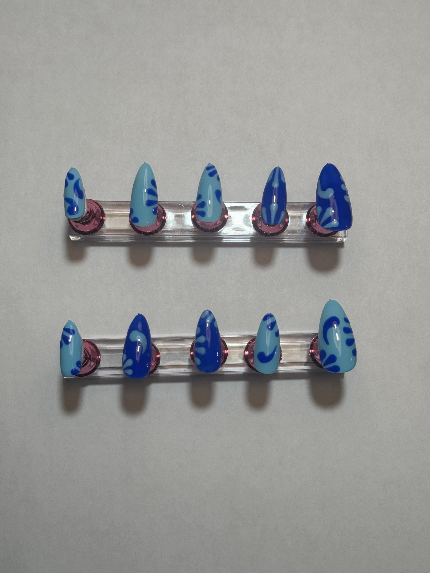 Abstract Press-On Nails – Hand Painted, Made to Order, Custom Shape & Length